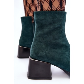 Botine din piele intoarsa pe un bloc masiv S.Barski MR870-70 verde 1 Botine din piele intoarsa pe un bloc masiv S.Barski MR870-70 verde 1