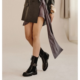 Marco Shoes Cizme cu șireturi pe talpă ușoară 2118B negru 1