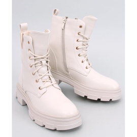 Botine militare cu șireturi Clend Beige bej 1 Botine militare cu șireturi Clend Beige bej 1