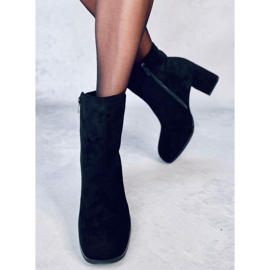 Botine netede Weish Black cu toc înalt negru 4