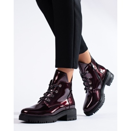 W. Potocki Cizme lăcuite burgundy de la Potocki roșu 2