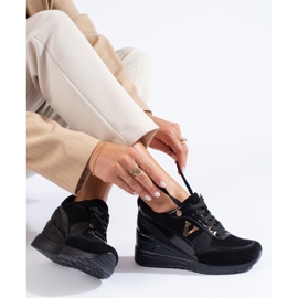 W. Potocki Tenisi potocki negri cu șireturi negru 1 W. Potocki Tenisi potocki negri cu șireturi negru 1