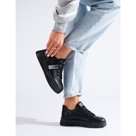 Tenisi negri cu platformă Shelovet negru 2