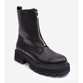 PS1 Cizme Plate Piele Cu Fermoar Negru Vimal 1 PS1 Cizme Plate Piele Cu Fermoar Negru Vimal 1