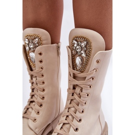 PS1 Botine Bej Marx Muncitor In Piele Cu Decoratie Bijuterii 2 PS1 Botine Bej Marx Muncitor In Piele Cu Decoratie Bijuterii 2