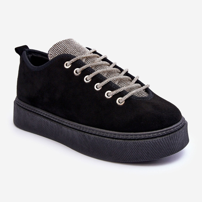 PS1 Pantofi Sport dama Ecea Negri Decorati cu Strasuri negru 1