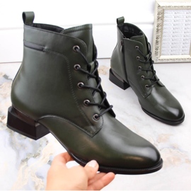 Cizme izolate de dama cu toc inalt, verde Vinceza 58158 1