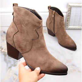 Cizme de cowboy izolate de damă maro Potocki SZ12186 1