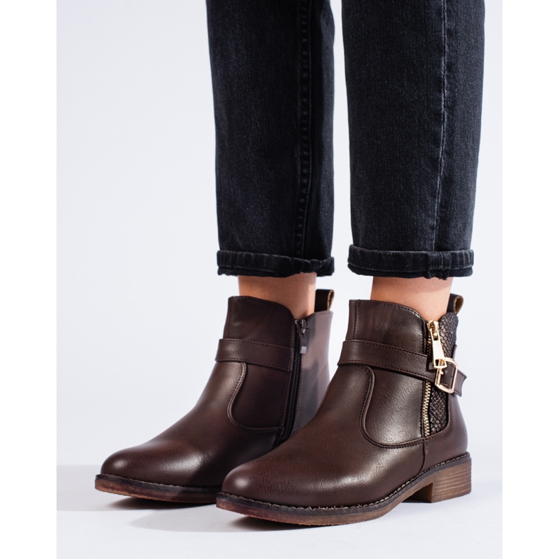 Botine plate maro Shelovet 1