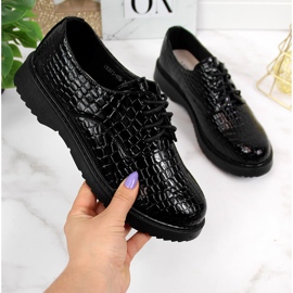 Pantofi oxford dama lacuiti, negri, T.Sokolski J23-324 negru 2