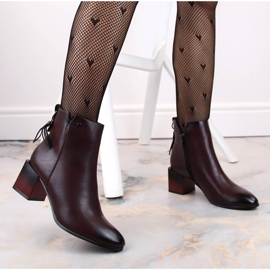 Botine de damă visiniu izolate Jezzi roșu 2