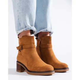 Botine Shelovet din piele intoarsa camel maro 1 Botine Shelovet din piele intoarsa camel maro 1