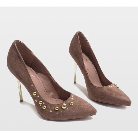 Stilete roz de velur DD55P 1