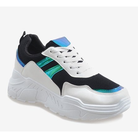 Pantofi sport negri la modă LL1743 alb negru 1