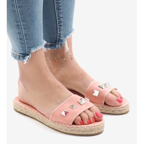 Papuci blugi roz 7087 știfturi 1