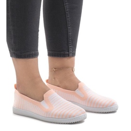 Adidași adezivi alunecați cu piersici XJ-2909 alb galben 1