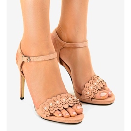 Sandale roz pe o floare stiletto TN-001 1