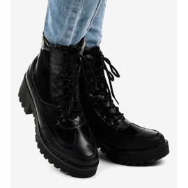 Cizme din piele de căprioară neagră G-7646 negru 1