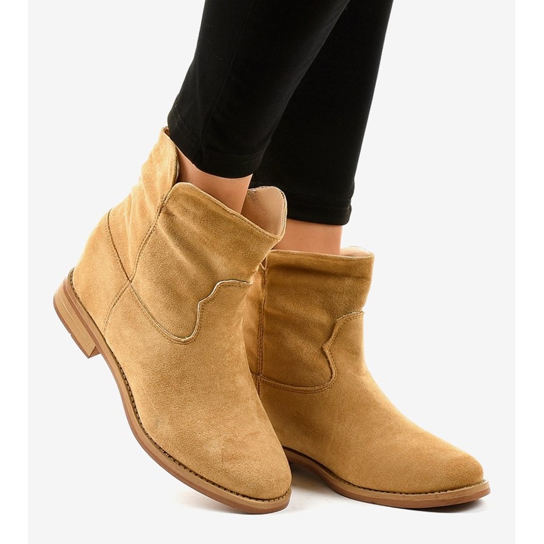 NC981 cizme de cowboy bej 1