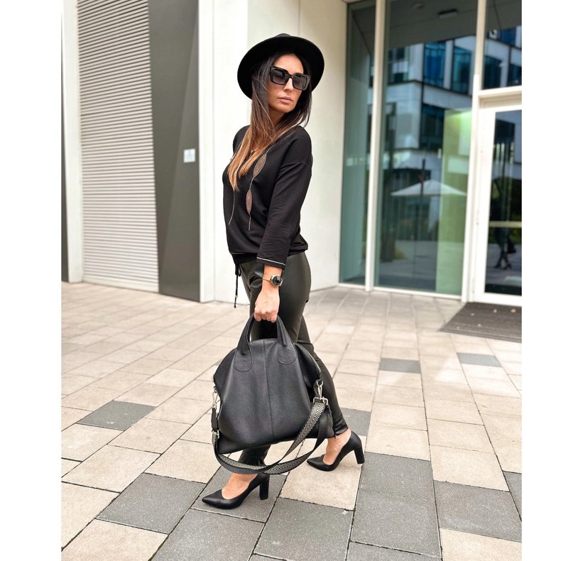 Olivier Pompe din piele pentru femei pe stâlpul 2258 negru 1