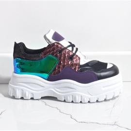 Adidași sport negri la modă R-458 negru 1