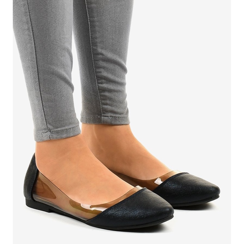 Balerine transparente negre B01-1A negru 1