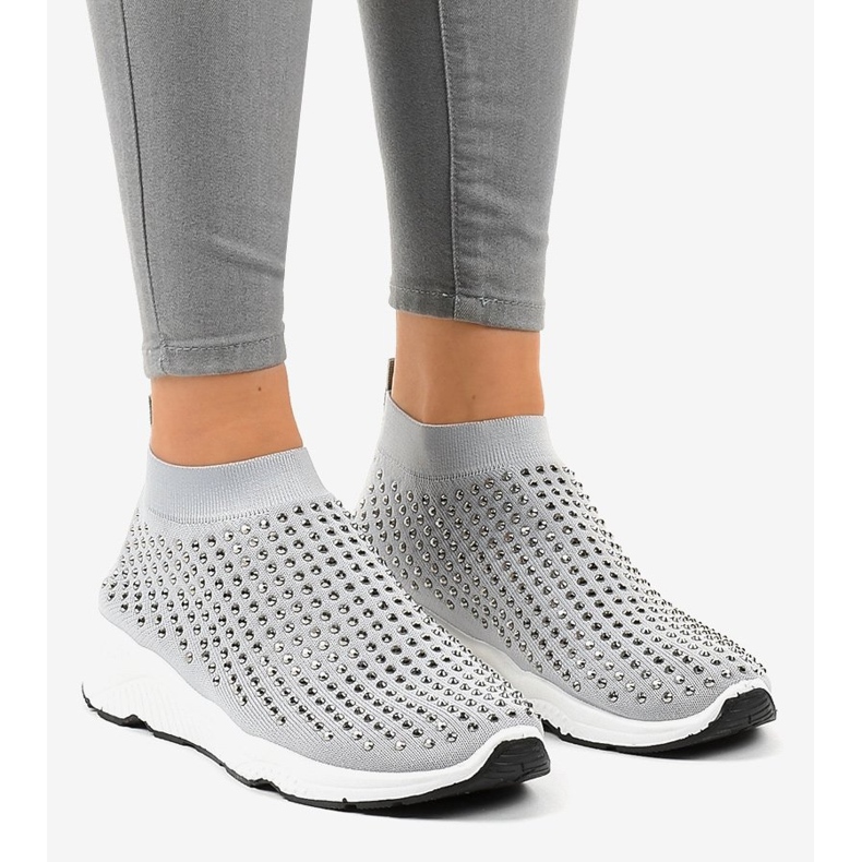 Pantofi sport gri cu zirconii cubice LG27 1 Pantofi sport gri cu zirconii cubice LG27 1