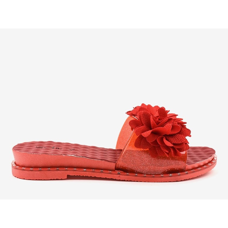 Flip-flops roșii cu flori N-49 roșu 1 Flip-flops roșii cu flori N-49 roșu 1