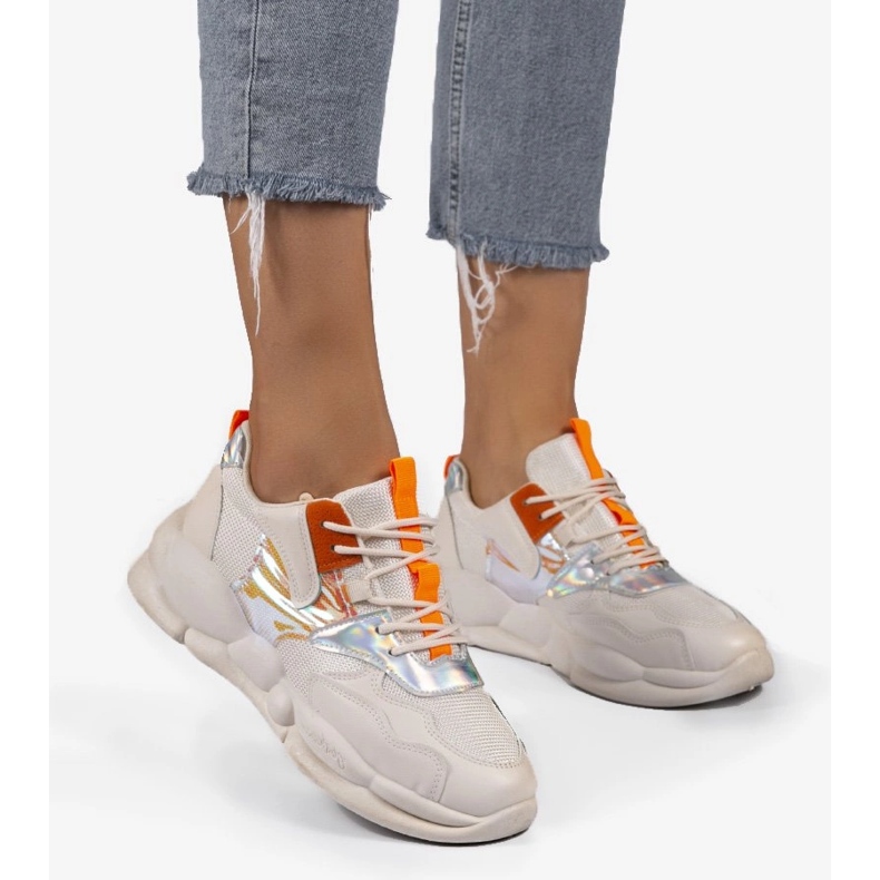 Pantofi sport A88-65 bej maro 1