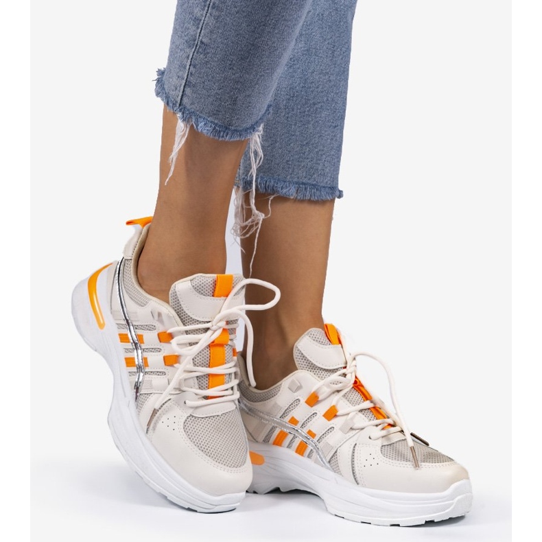 Pantofi sport bej și portocalii C9288 portocale 1