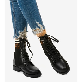 Cizme negre cu șosetă Ferniehill bej negru 1