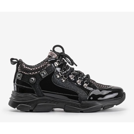 Adidași negri cu pene Giovanna negru 1