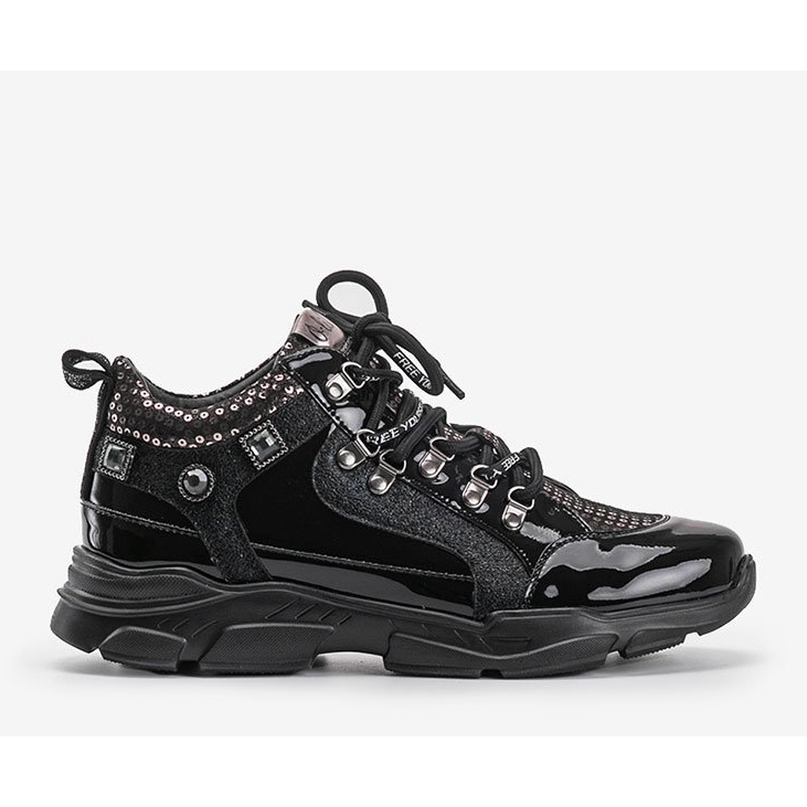 Adidași negri cu pene Giovanna negru 1