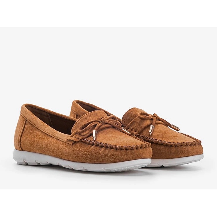 Mocasini din piele ecologică maro cu fundă Mckayla 1 Mocasini din piele ecologică maro cu fundă Mckayla 1