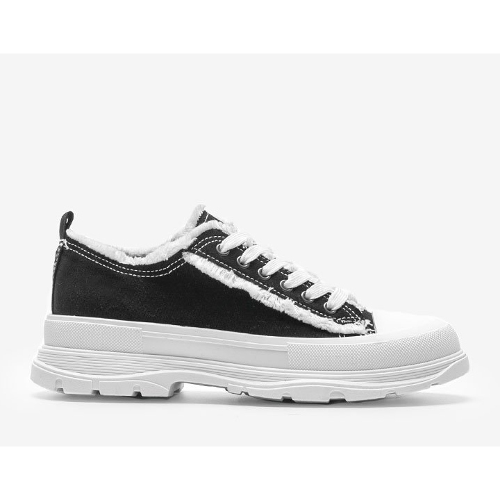 Adidași negri pe talpă groasă Makenna negru 1