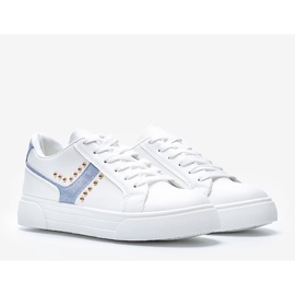 Adidași albi de damă albastru Emilie 2