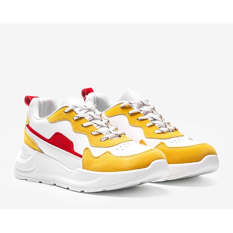 Adidași albi cu accesorii galbene Alexia 1 Adidași albi cu accesorii galbene Alexia 1