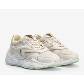 Adidași bej cu talpă groasă cu detalii metalice Kenna 1