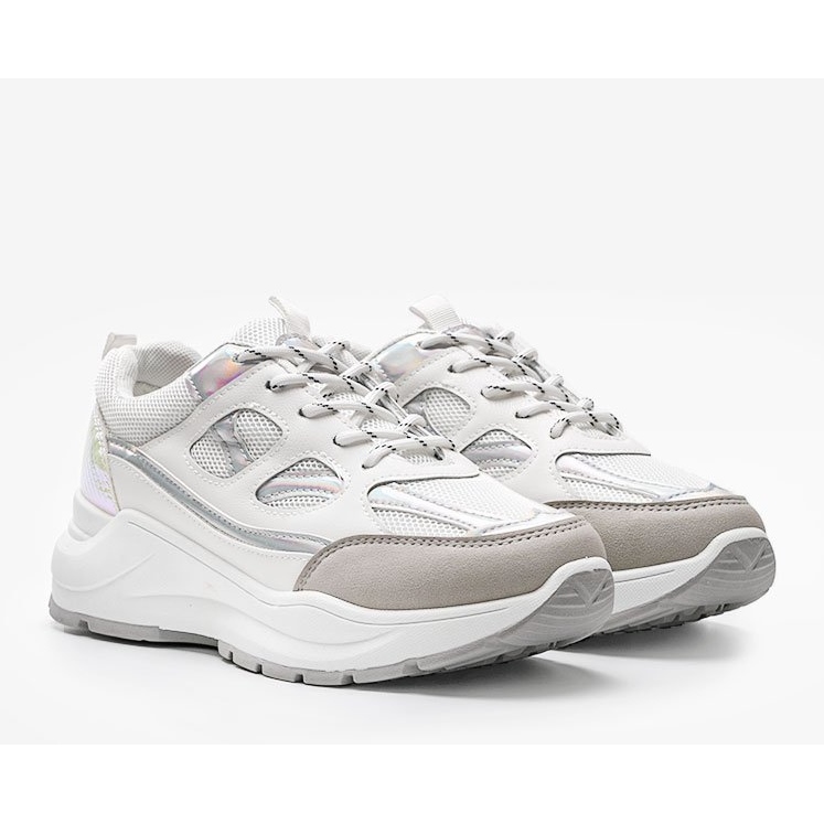 Adidași albi pe o talpă groasă Aliza 1