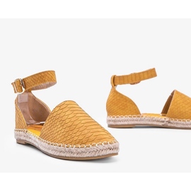 Espadrile de muștar cu motiv de piele de șarpe galben 1 Espadrile de muștar cu motiv de piele de șarpe galben 1