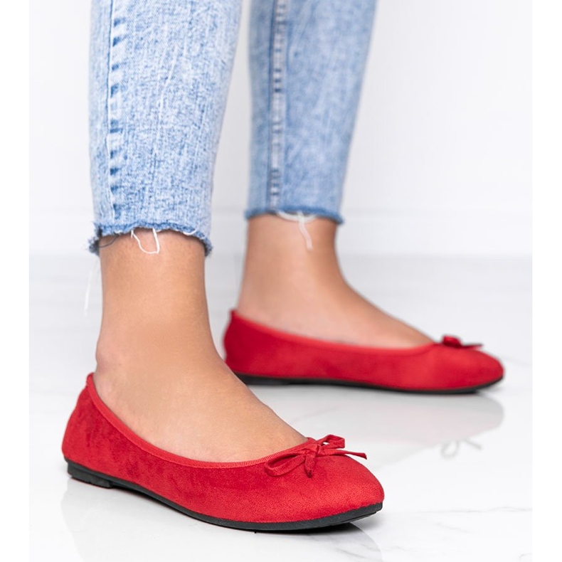 Ballerine roșii cu arc Angelina roșu 1