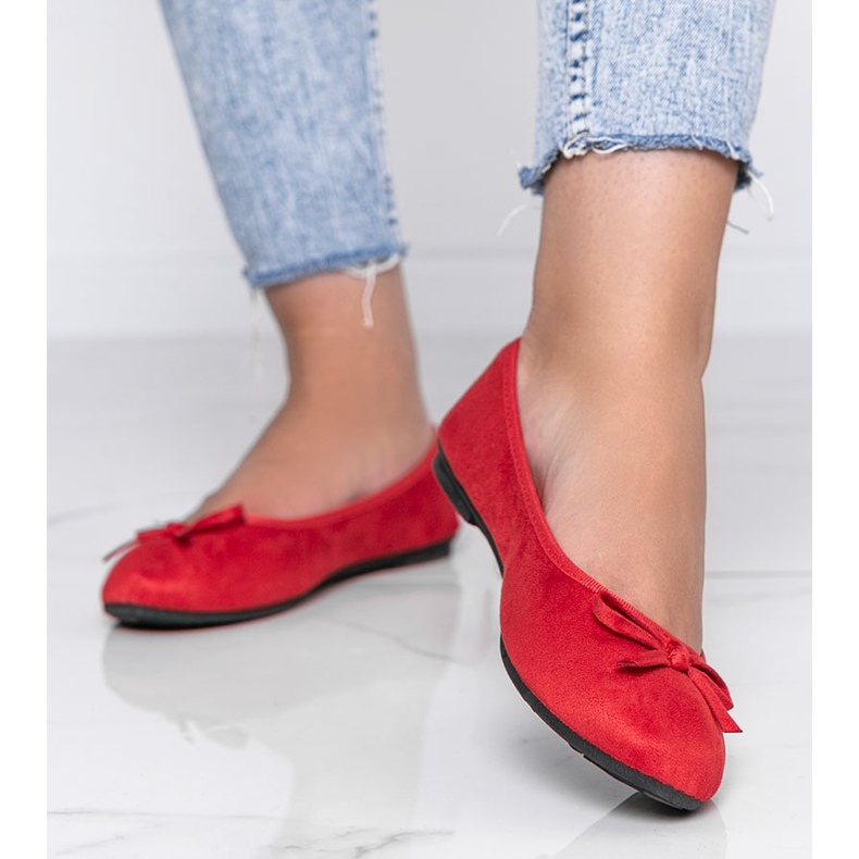 Ballerine roșii cu arc Angelina roșu 2