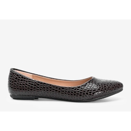 Balerine maro brevetate într-un model de piele de crocodil Mozzare roz 2