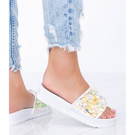 Papuci holografici albi Roma 1