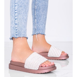 Papuci din aur roz Trisha bogat decorate 1