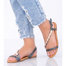 Sandale holografice pentru femei Black Moon negru 1