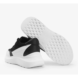 Adidași negri cu detalii albe pe talpa înaltă Barteks negru 1