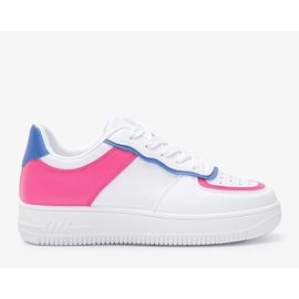 Adidași albi cu inserții colorate Noyale roz 1