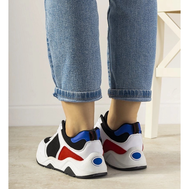 BM Adidași alb-negru cu inserții colorate de antrenament 1