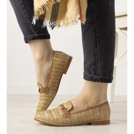 Mocasini de cămilă cu cataramă Leone maro 1